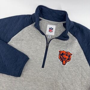 NFL Chicago Bears G-III Quarter Zip Quilted Pullover Gray Navy Mens XXL
